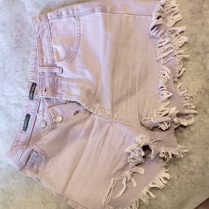 Lilac High Rise button fly shorts size 10
